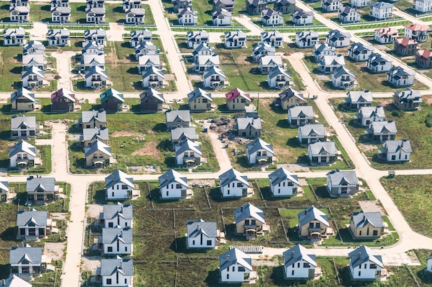 Above view of suburb village