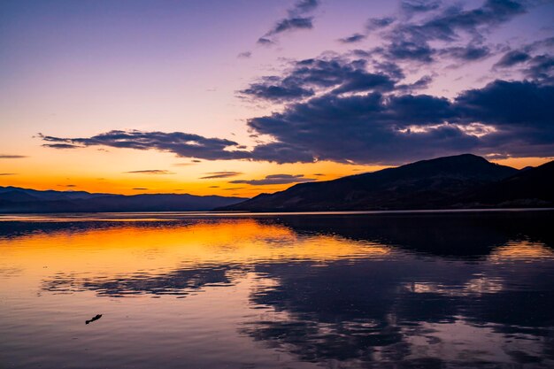 View at sunset on Danube gorge at Djerdap in Serbia