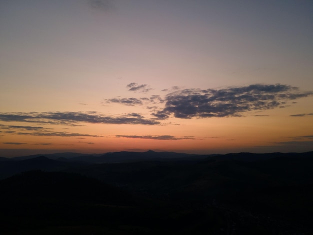 View of sunset in the mountains