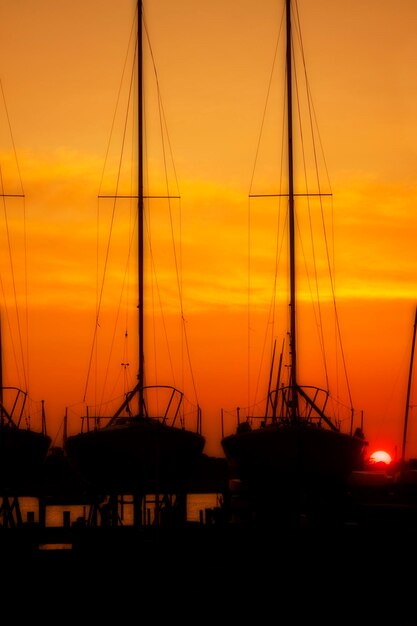 View of sunset over sea