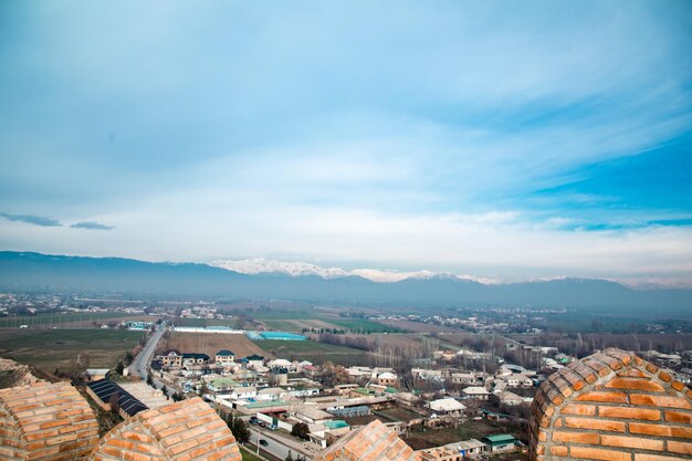 タジキスタン 城の山の頂上から眺める景色