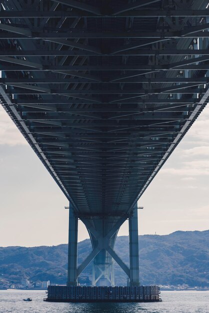 Foto vista del ponte sospeso sul fiume