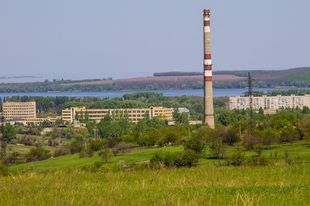 View on the Svetlovodsk town and the river Dnieper