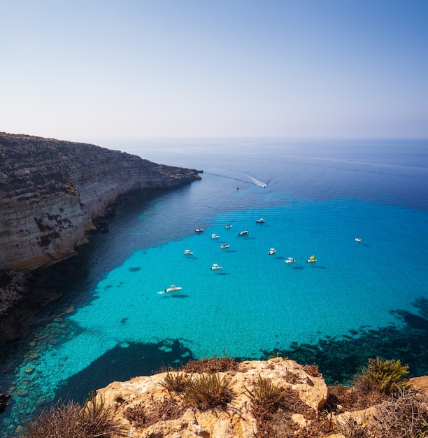 Veduta della famosa località balneare di tabaccara di lampedusa