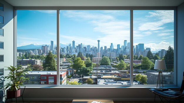 view of tall buildings from the apartment room