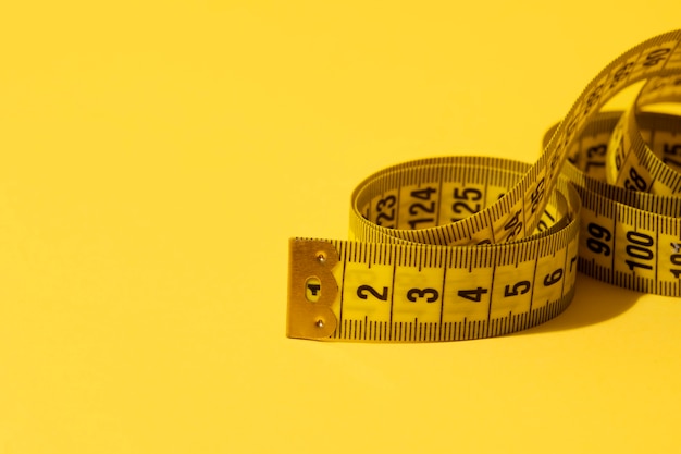 View of tape measurement with centimeters as units of length