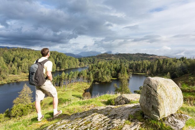 View over Tarn Hows in English Lake District