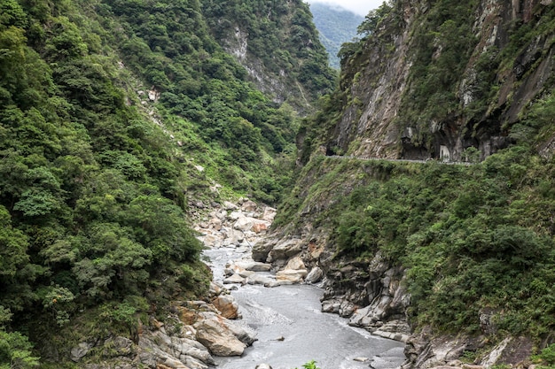 Foto vista del paesaggio del parco nazionale di taroko in hualien, taiwan.