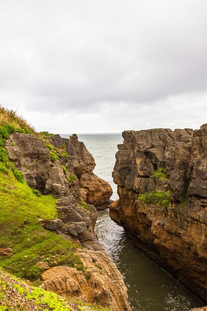 View of the Tasman Sea Pancake Rocks Paparoa national park South Island New Zealand