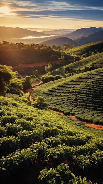 A view of a tea plantation