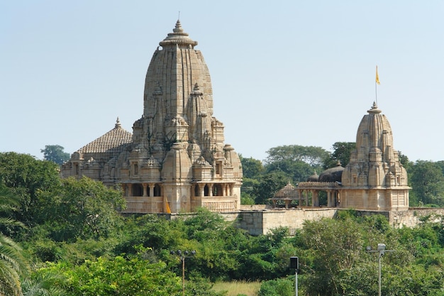 View of temple building against clear sky