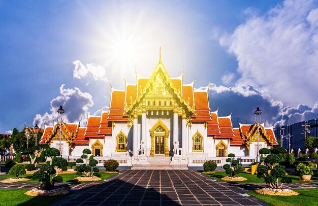 View of temple building against sky