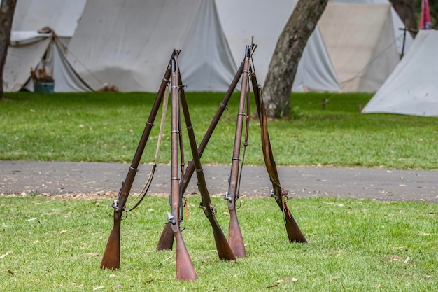 Photo view of tent on field