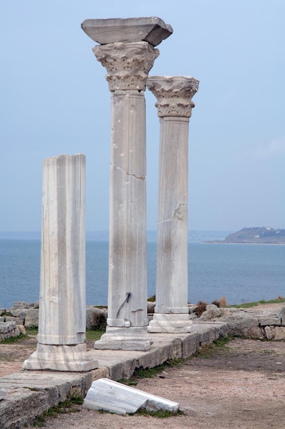 Veduta del territorio di chersonesos rovine della città vecchia