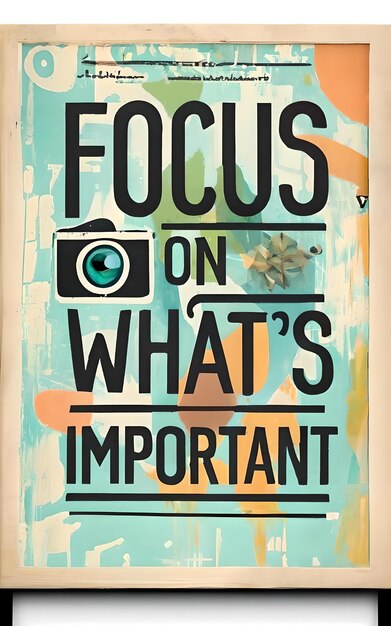 Photo view of text focus on whats important of the poster background