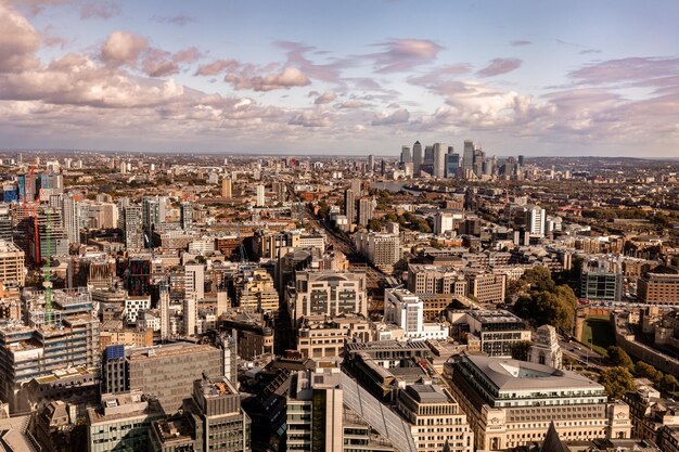 View over the Thames and city of London from the Sky Garden United Kingdom