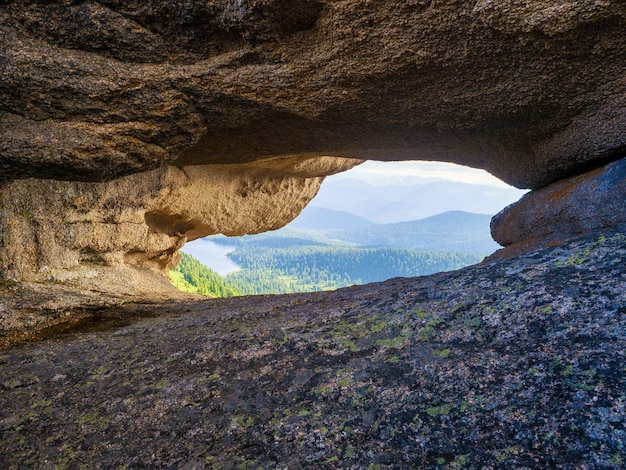 View through the rocks in the Ergaki nature reserve