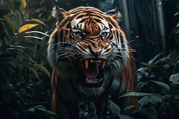 View of tiger animal in the wild