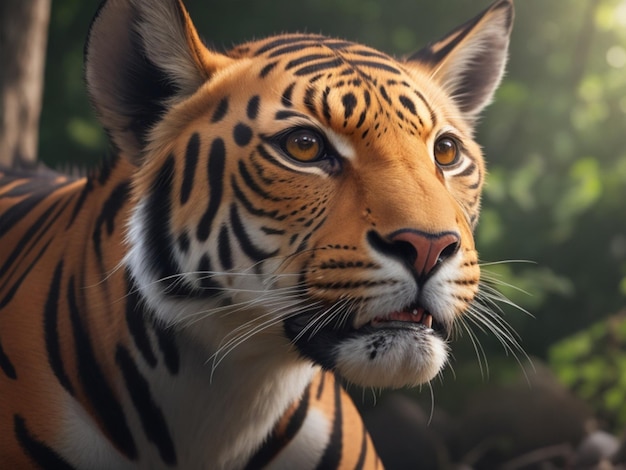 Вид тигра на фотографии природы 8k hd ультра реалистичный подробный