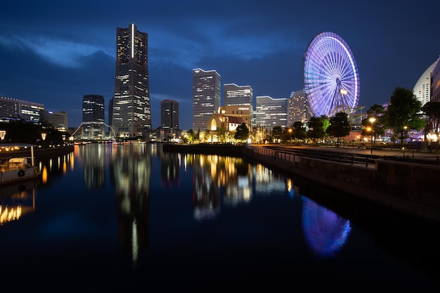 A view of the tokyo city skyline at night