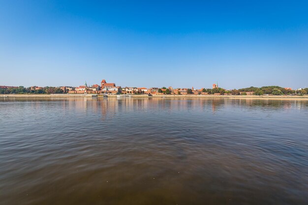 View on Torun old town over Vistula river Poland