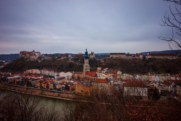 View of town against sky