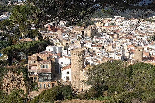 View of the town of Tossa de Mar Costa Brava Girona province Catalonia Spain