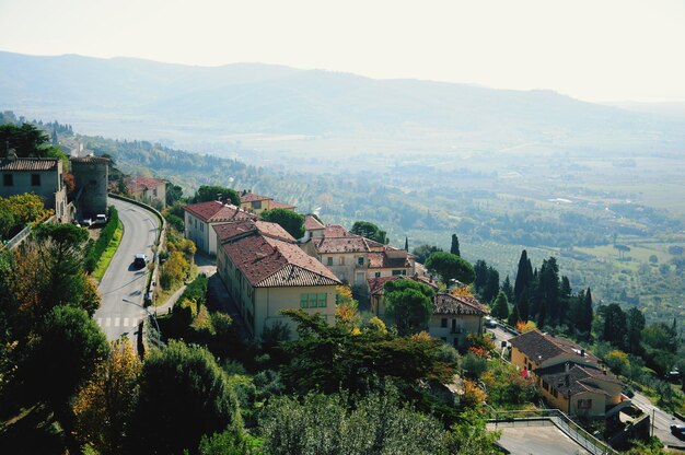 Foto vista del paesaggio cittadino di siena, in italia