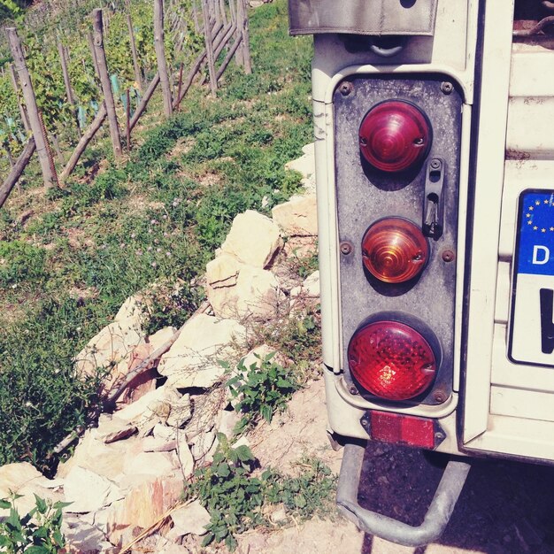 View of train on road