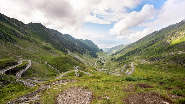 View of Transfagarasan route nature in Romania