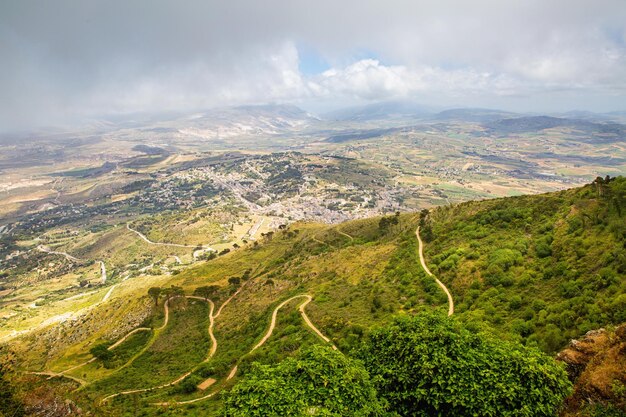 View of Trapani from Mount Erice in Sicily