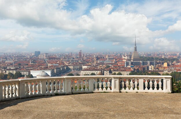 View of Turin from Villa della Regina in Italy