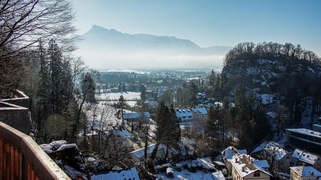 Photo view of the untersberg mountain in salzburg austria alps