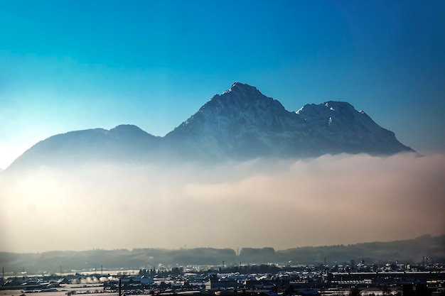 View of the Untersberg mountain in Salzburg Austria Alps