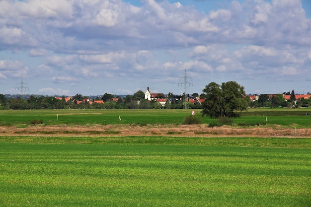 The view on valley of Elbe river in Saxony Germany