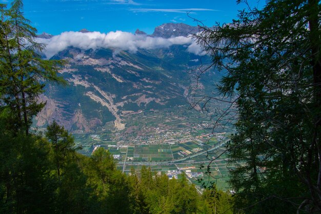 A view of the valley from the top of a mountain