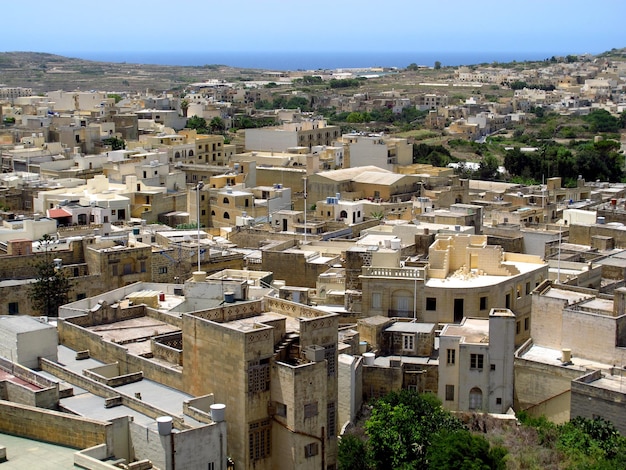 The view of the valley of Gozo island Malta