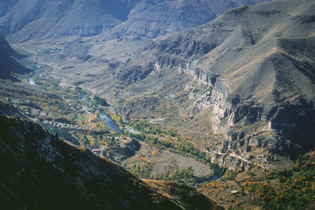 Photo view to vardzia in georgia