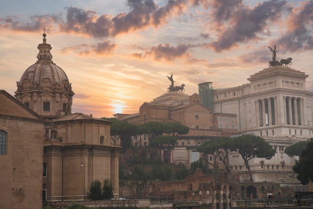 Foto veduta di piazza venezia a roma