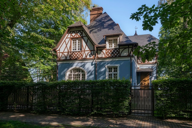 View of the villa on Dynamo Street on a sunny summer day Svetlogorsk Kaliningrad region Russia