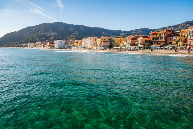 View of the village of Alassio, one of the pearls of the Italian Riviera