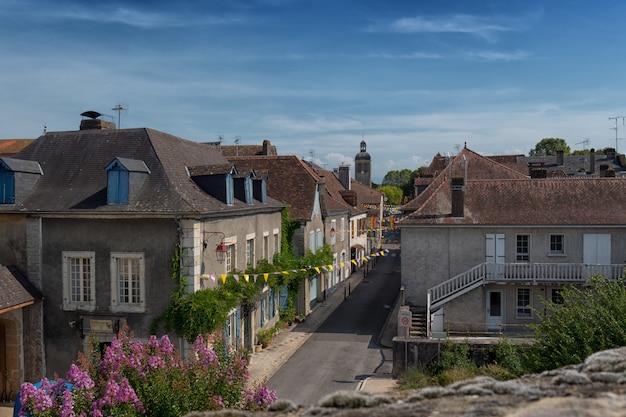 View of the village of Navarrenx in the Pyrenees