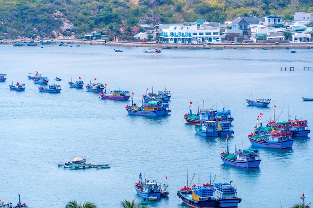 view of Vinh Hy bay Nui Chua national park Ninh Thuan province Vietnam