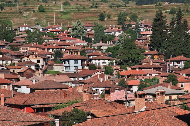 The view on vintage village Koprivshtitsa in Bulgaria