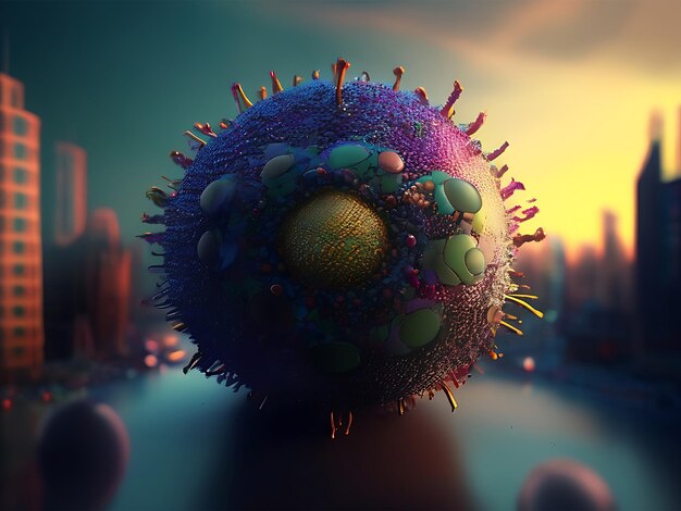 View of virus AI generated image