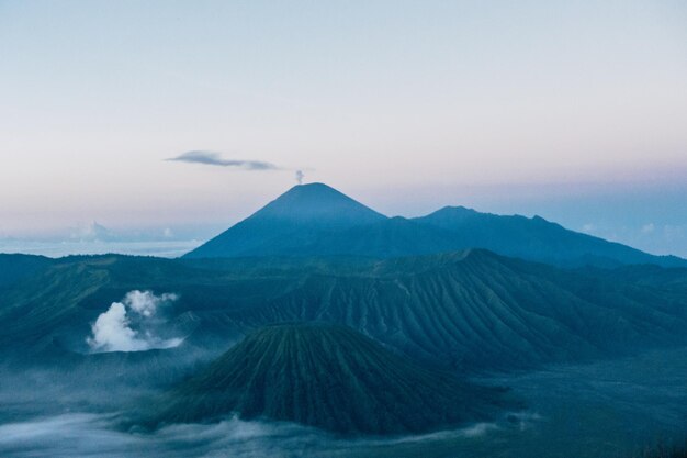 View of volcanic mountain