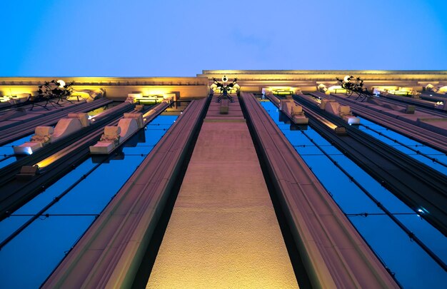 View of the wall of a tall house.