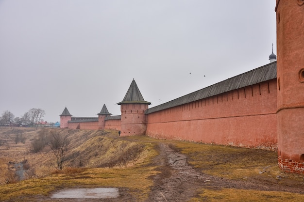 View of the walls of Savior Euthymius Monastery