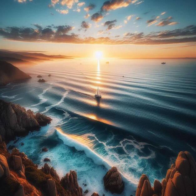 Foto vista dell'acqua nell'oceano o nel mare