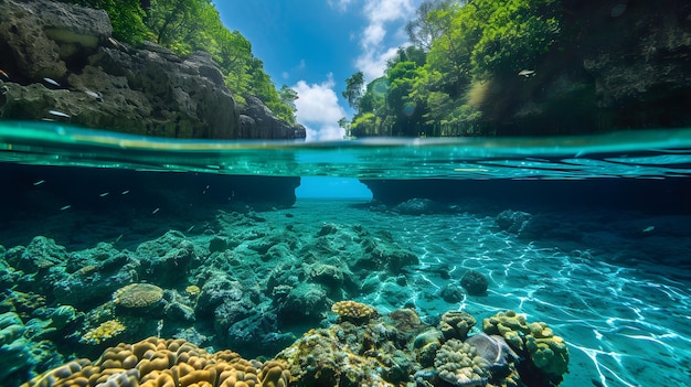 水と海の間の空の景色